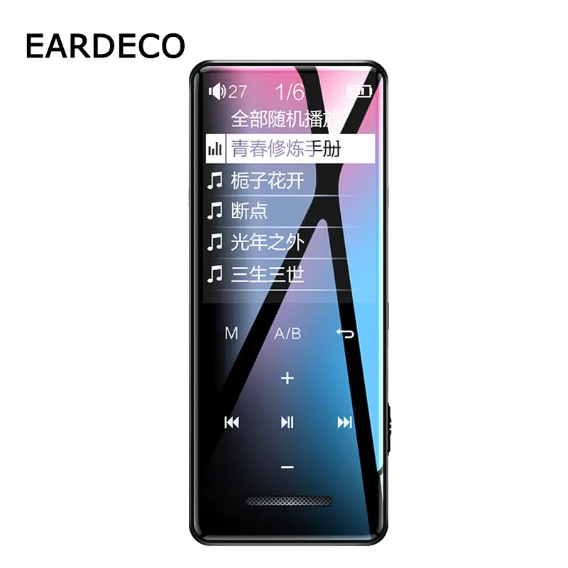 Сенсорный экран MP3 плеер Bluetooth Hifi Walkman Музыка Hi Fi Mp 3 Flac плеер Hi-Fi аудио проигрыватели без потерь часы TF NONTAUS - Цвет: black no bluetooth