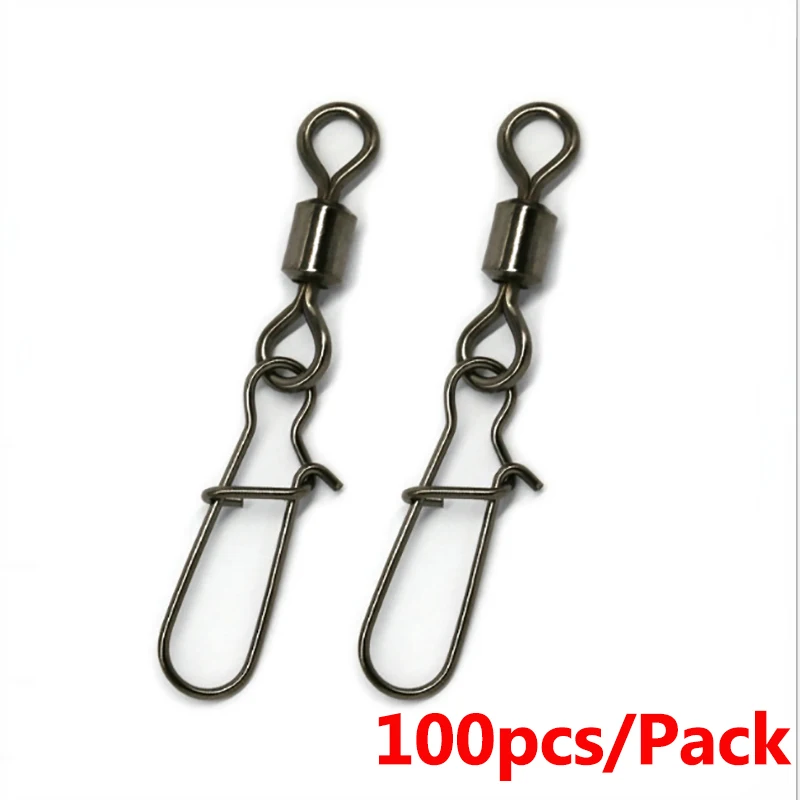 100pcs 10-100 шт./лот Вертлюги рыболовные соединители штырьковый подшипник качения поворотные шпильки Твердые с хорошей защелкой снасть для приманки на рыболовецкий крючок - Цвет: 100pcs