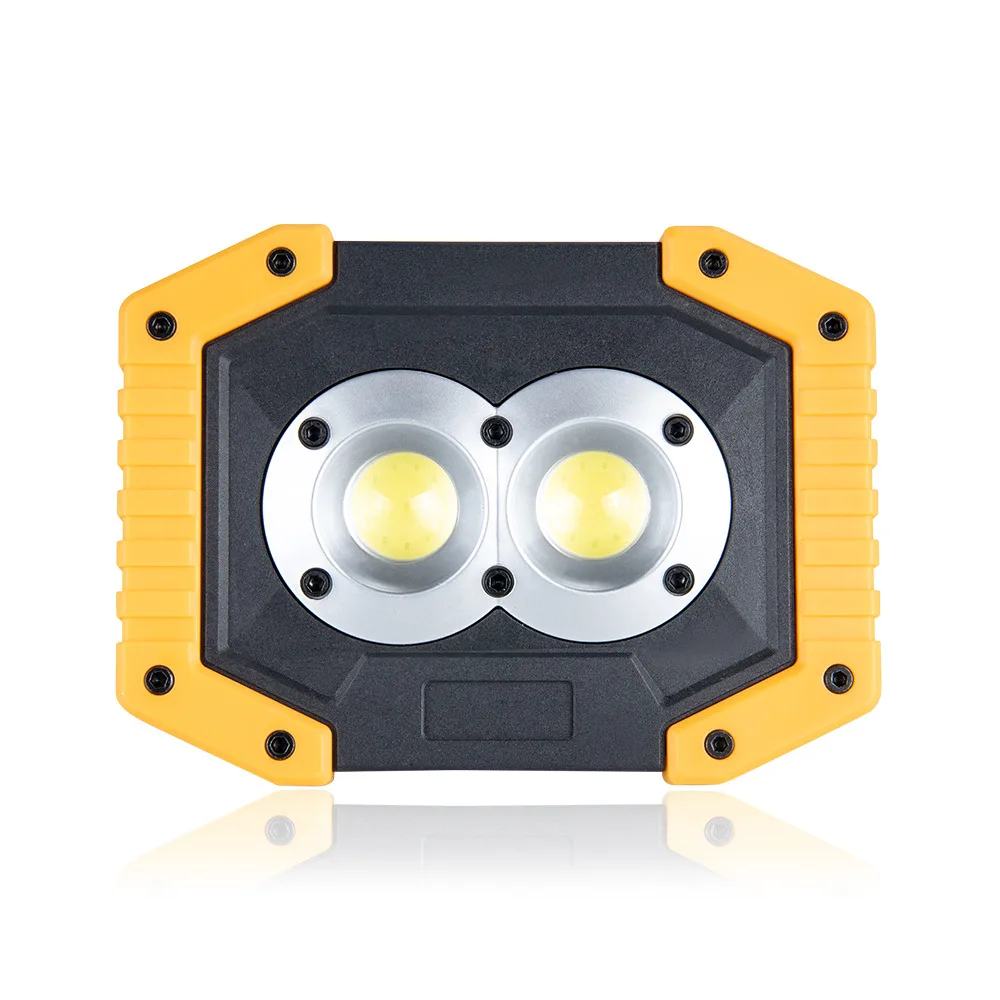 double circle 30 Вт прожекторная лампа COB USB перезаряжаемая 18650 или AA батарея питание уличное рабочее освещение портативный прожектор кемпинг - Испускаемый цвет: double circle