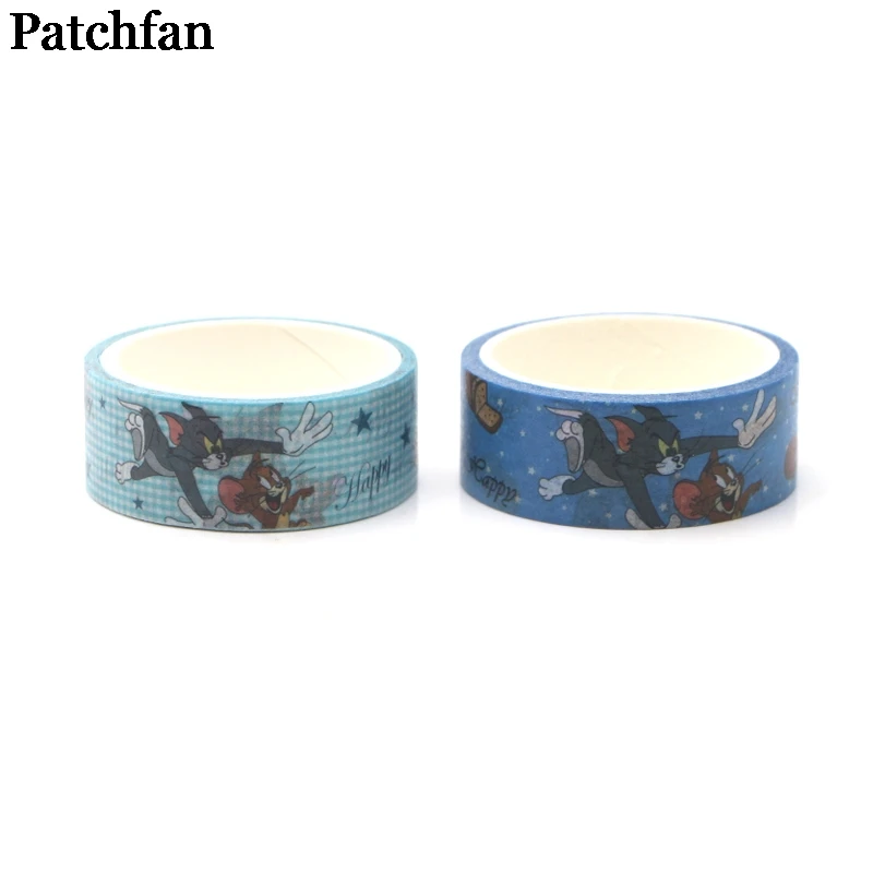 Patchfan кошка и мышь мультфильм Животные 90s забавные DIY Скрапбукинг дети клей васи маскирующая Лента Печатный узор стикер A2152