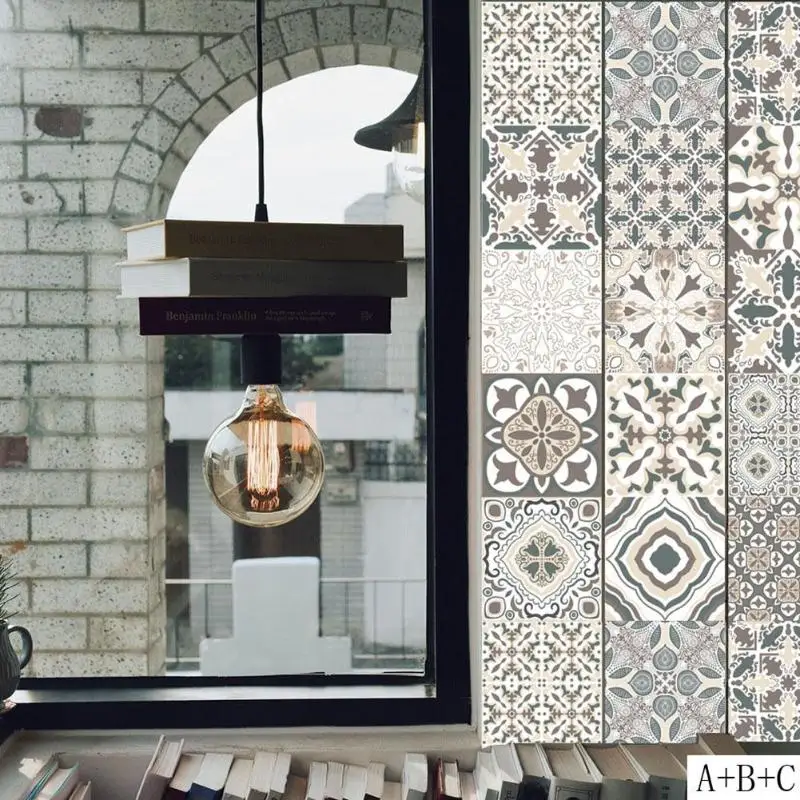 Ретро плитки наклейки на стену для ванной кухонные плиточные декор клей