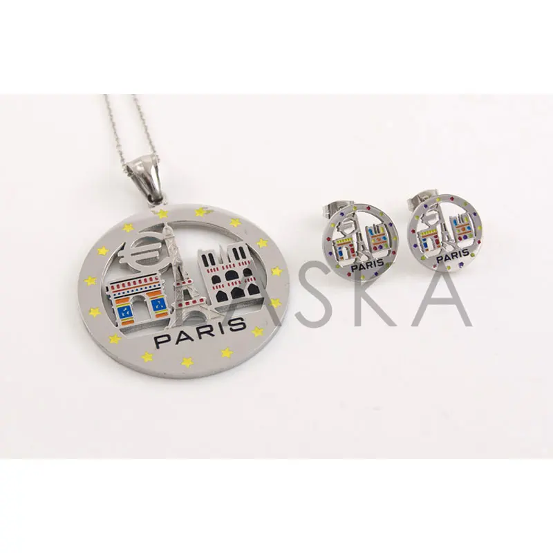 Женский комплект из колье и серёг нержавеющей стали|necklace and earrings|brand jewelry setsfashion set |