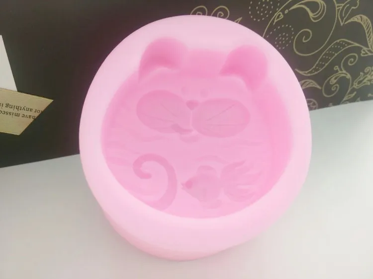 Кот и рыба Craft Книги по искусству силиконовые Мыло плесень Ремесло формы DIY ручной