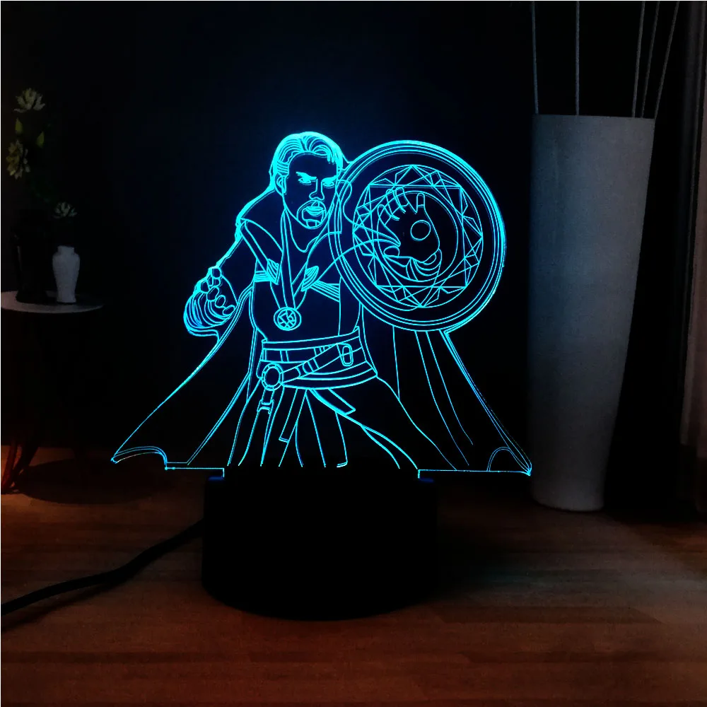 Новинка иллюзия 7 цветов Marvel Dr stranna LED Novel Dec акриловый USB ночник прикроватный свет