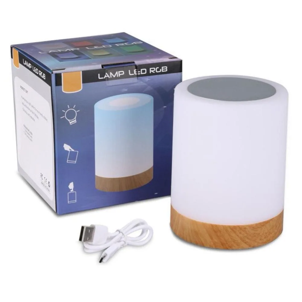 

HZFCEW RGB Light-adjustable LED Colorful Rechargeble Little Night Light Table Bedside Nursing Lamp Breathing Touch light FR353