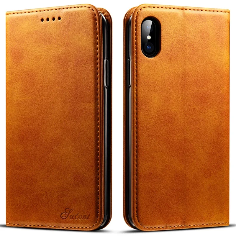 Роскошный кожаный чехол-книжка для iPhone X магнитный чехол-кошелек 8 7 Plus чехол 2018