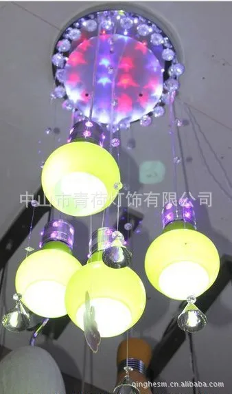 Zhongshan Lighting chandelier modern minimalist living room dining green crystal hoist | Лампы и освещение