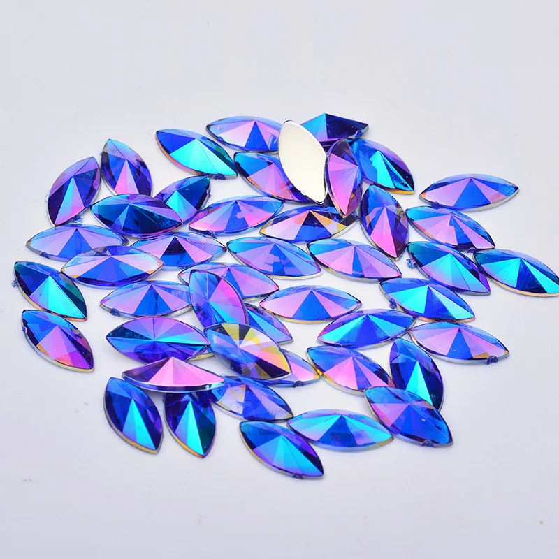 Декоративные стразы JUNAO 5*10 мм 7*15 разные цвета|ab rhinestones flatback|rhinestones flatbackcrystal ab |