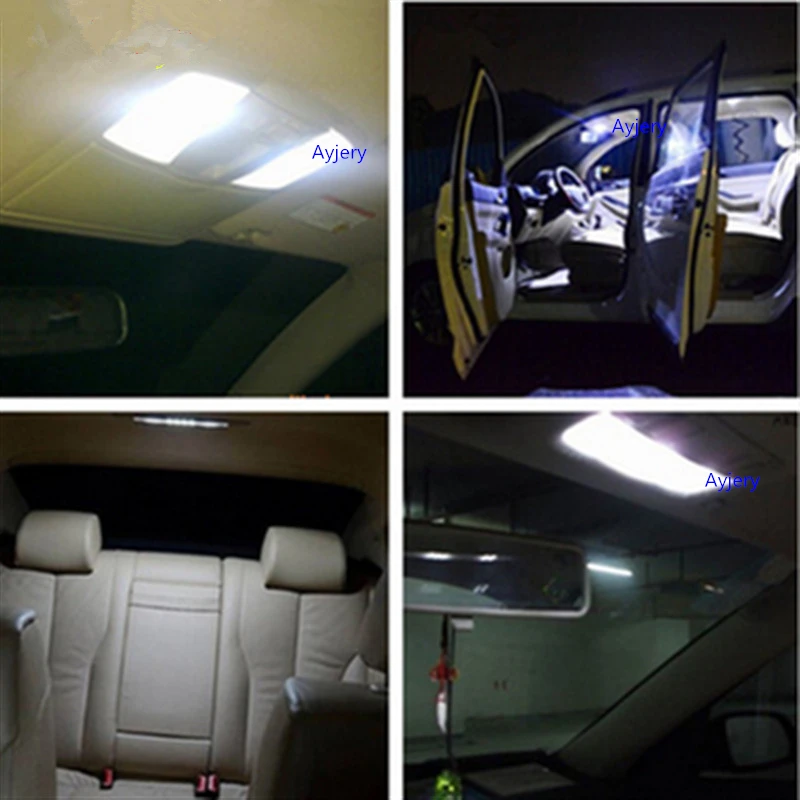 AYJERY 20 шт. Festoon Dome Bulb Lamp 12 SMD 5050 Panel светодиодный Car внутреннее освещение для чтения В