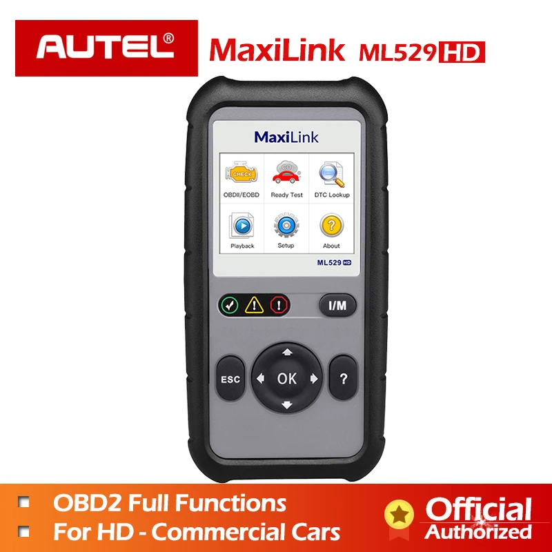 Autel ML529HD диагностический инструмент OBD2 EOBD Автомобильный сканер Автосканер J1939 J1708