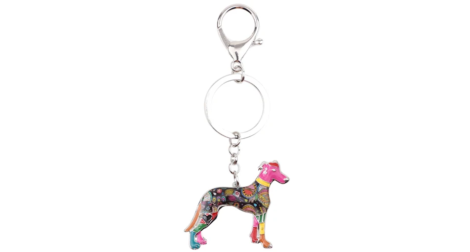 Bonsny Galgos Greyhound Dog, брелок для ключей, ювелирное изделие для женщин, подвеска для сумки, подвеска, автомобильный брелок, эмалированный брелок, аксессуары