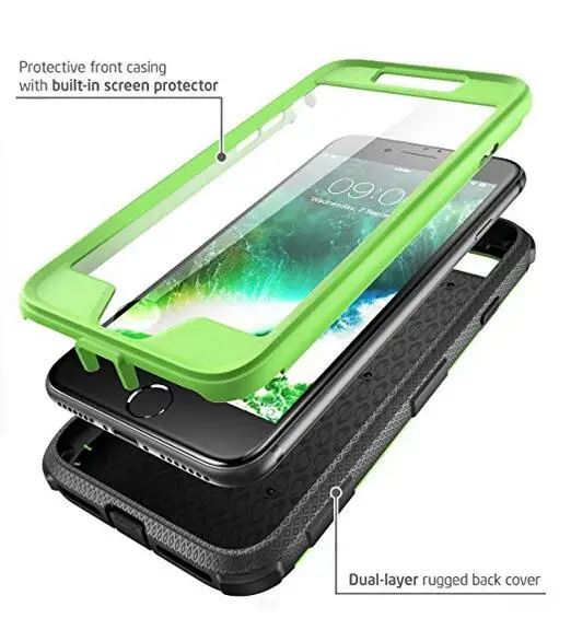 Двухслойный Гибридный полноразмерный защитный чехол для iphone с передним