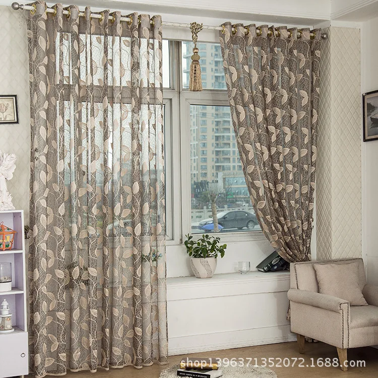 Занавеска из кружева с цветами полупрозрачная Марля экранов для гостиной