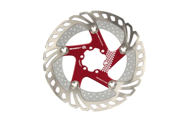 BRAKCO Mtb/велосипед DH тормозные диски 160/180/203 мм быстрого охлаждения плавающий диск тормозного ротора велосипед аксессуар - Цвет: Red 180 mm