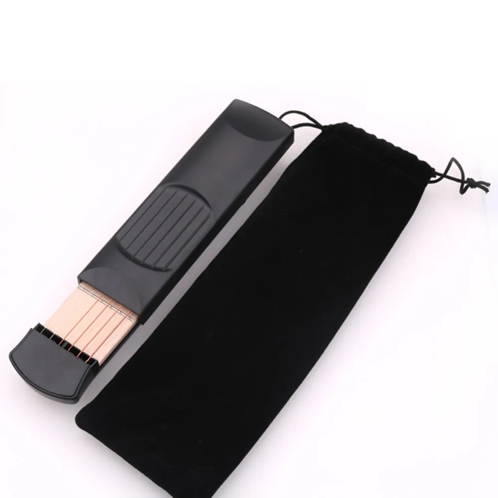 Портативная карманная гитара модель 4/6 струн деревянный тренировочный