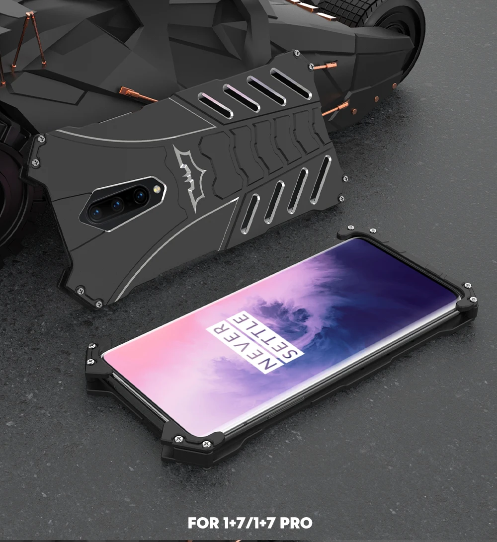 R-JUST для Oneplus 7 металлический чехол Роскошный Doom сверхмощный Броня алюминиевый сплав чехол для One plus 7 Pro противоударный защитный чехол