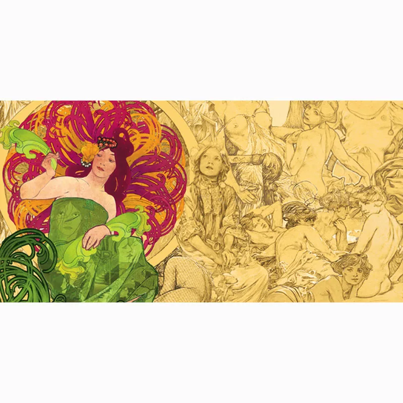 Пляжное полотенце Alphonse Mucha подгонянное из микрофибры с принтом сушка ванной