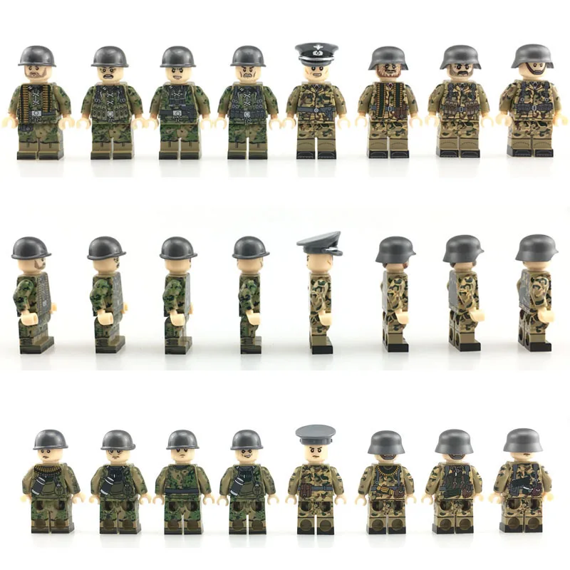 8 шт. Weltkrieg 2 немецкая армия штурмовые спецназ солдатики оружие фигура Строительные блоки игрушки для детей военные блоки игрушки