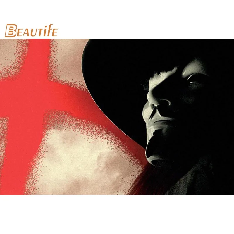 Новое поступление V for Vendetta плакат ткань Шелковый украшения дома настенный
