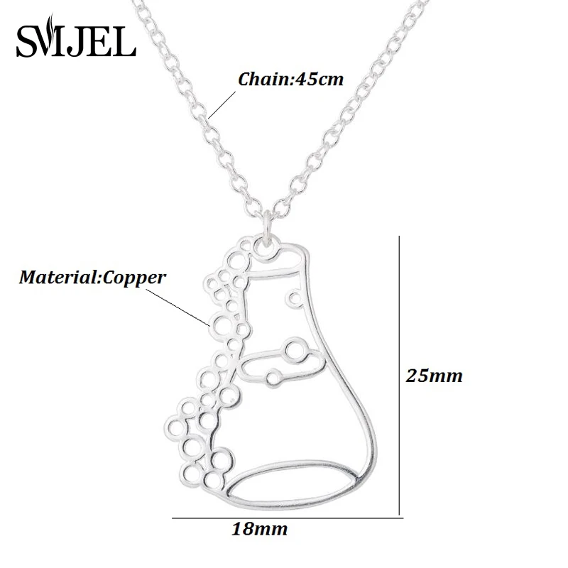 SMJEL модная колба Erlenmeyer ожерелье бутылка для зелья лаборатория подарок на