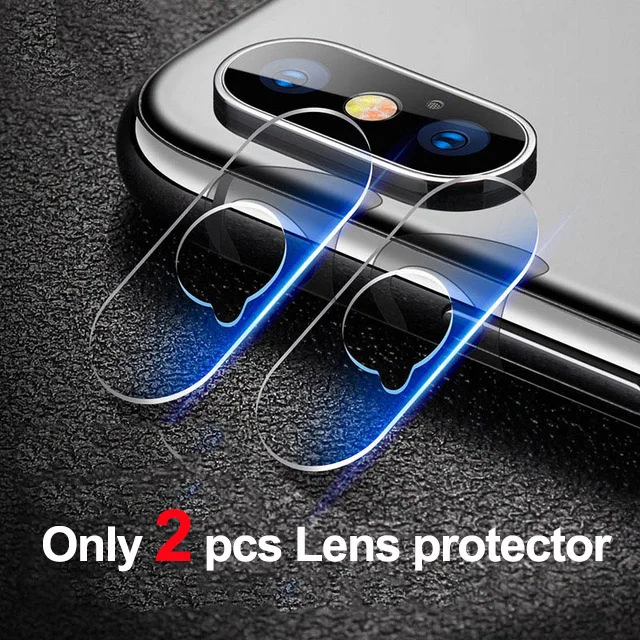 2 PCSs Camera Film Стекло на iPhone XS Max XR X 10 7 8 Plus 9H твердость объектива камеры закаленное стекло+ металлический задний объектив защитное кольцо для iPhone - Цвет: 2 PCSs Camera Film