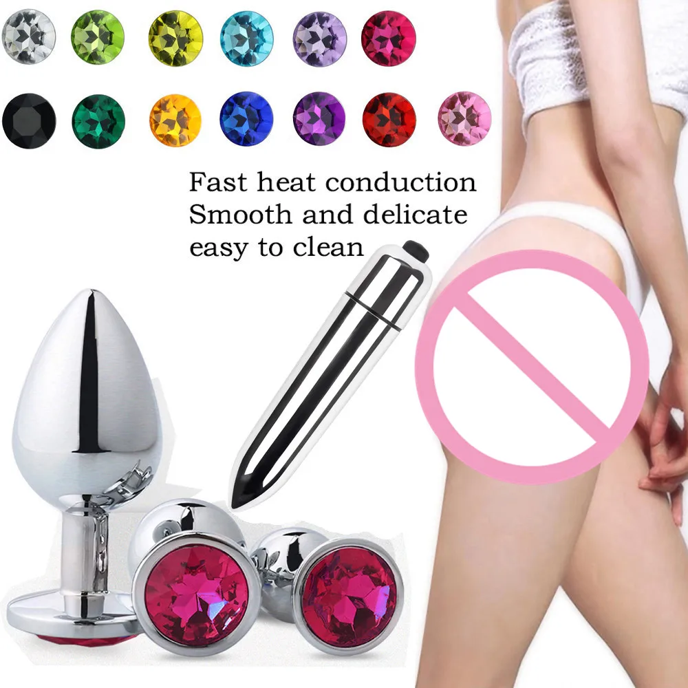 Анальная пробка из металлического алюминиевого сплава секс-игрушки 3 шт. круглая