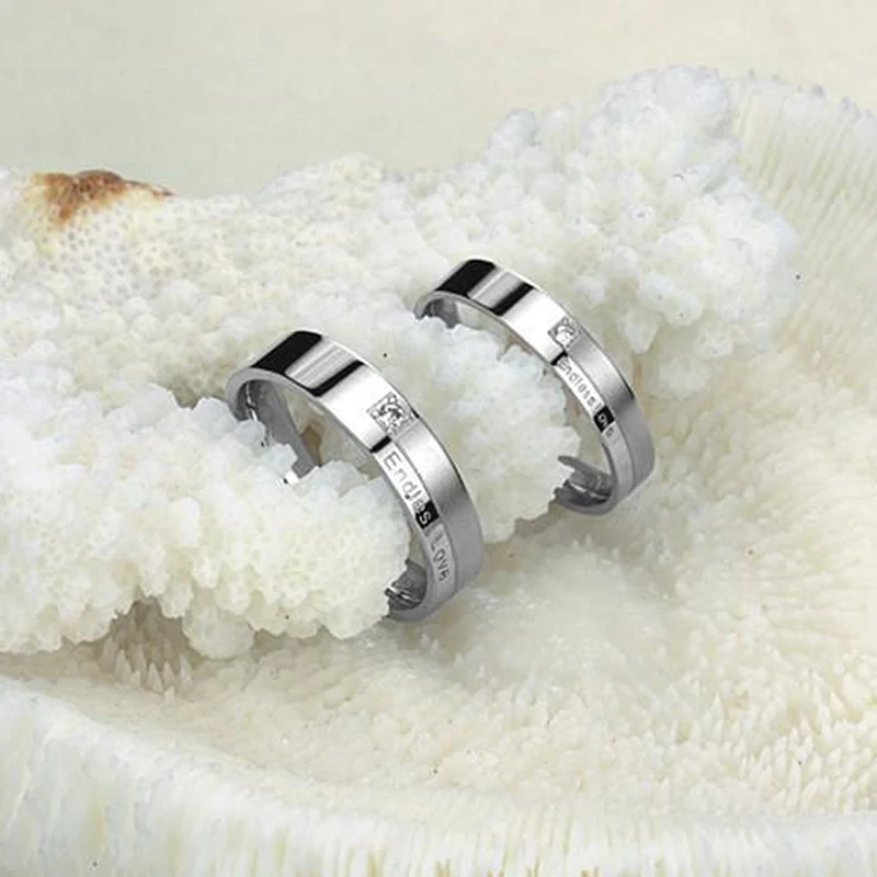 Романтические бесконечные обручальные кольца для влюбленных пар с кубическим