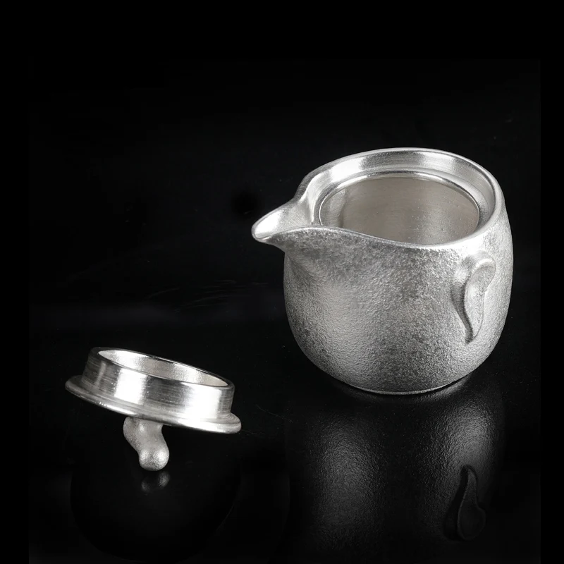TANGPIN 999 silver and ceramic teapot gaiwan handmade silver tea pot kung fu tea sets drinkware 250ml