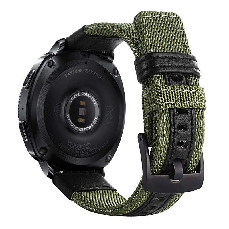 Легкий нейлоновый и кожаный ремешок для Samsung Gear Sport/Galaxy Watch 42 мм/для Garmin Vivoactive 3/Ticwatch