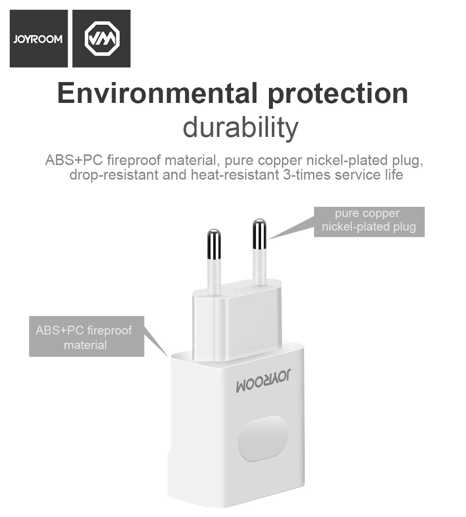 Joyroom 5V2A зарядное устройство для телефона быстрое дорожное настенное зарядное usb-устройство адаптер питания для iPhone samsung huawei Android EU зарядное устройство+ кабель