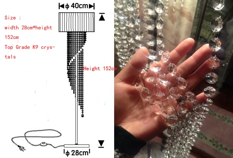 Бесплатная доставка современные модные потолочные светильники К9 напольные с