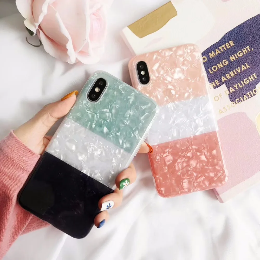 Градиент цвета с блестками чехол для телефона iphone XS Max X XR Глянцевая Мягкий