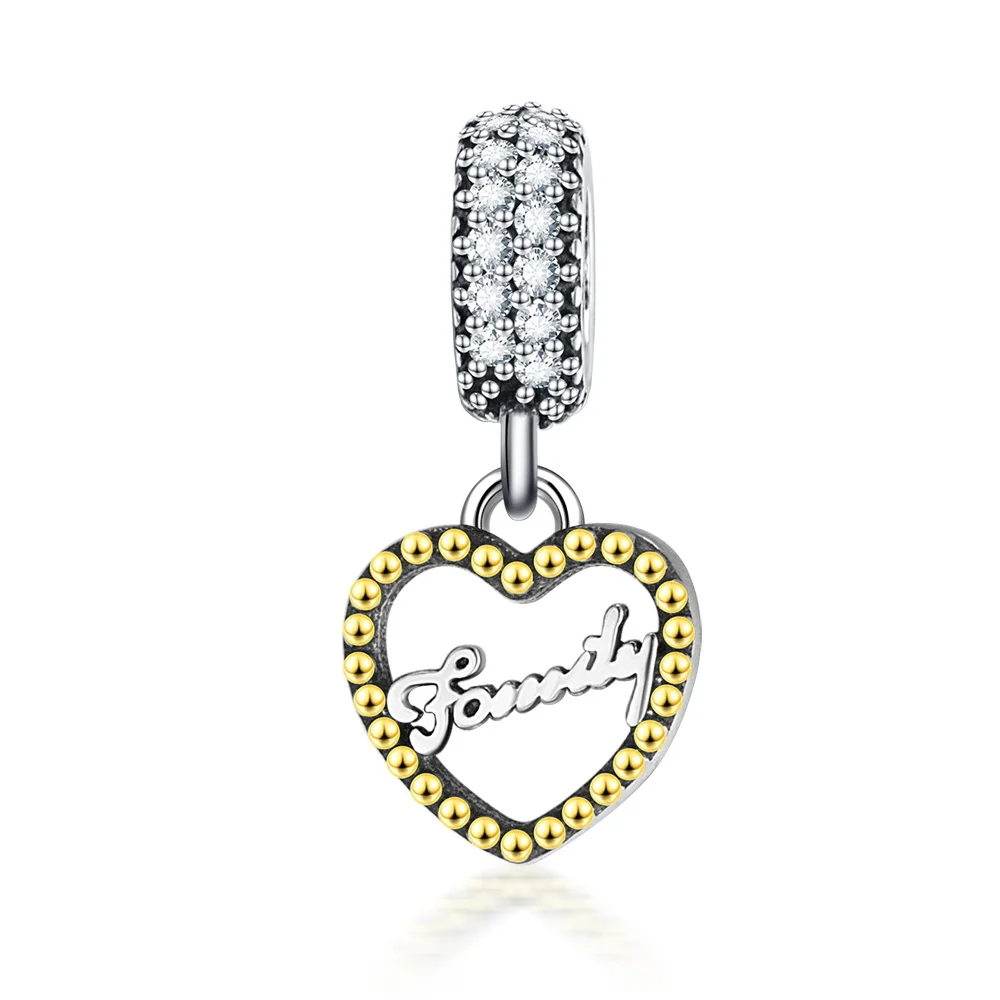 DIY кулон бусины в форме сердца серебро 925 пробы Висячие Подвески Fit Pandora Браслет