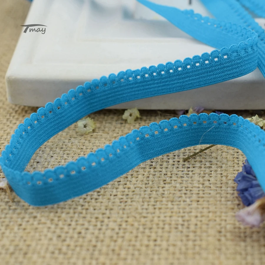 Эластичные ленты для брюк #1441 синие эластичные с плотным кружевным краем