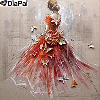 diapai 5d diy diamond painting 100 full squareround drill beauty butterfly diamond embroidery cross stitch 3d decor a21695