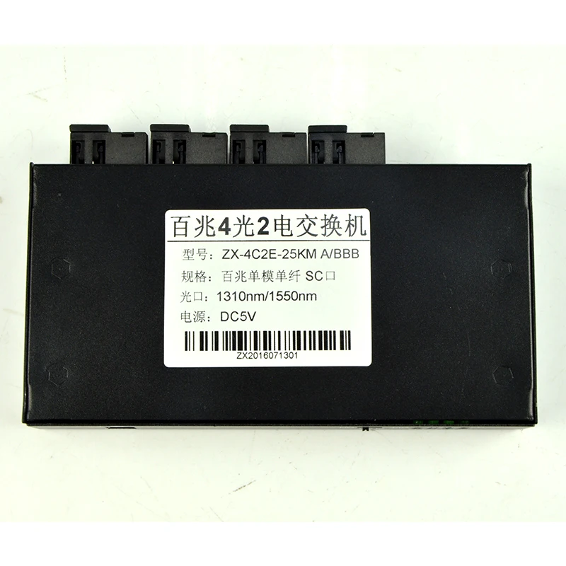 10/100Base TX к 100Base FX кабелям Ethernet для волоконных преобразователей 10/100 м 4 волокна и 2 RJ45