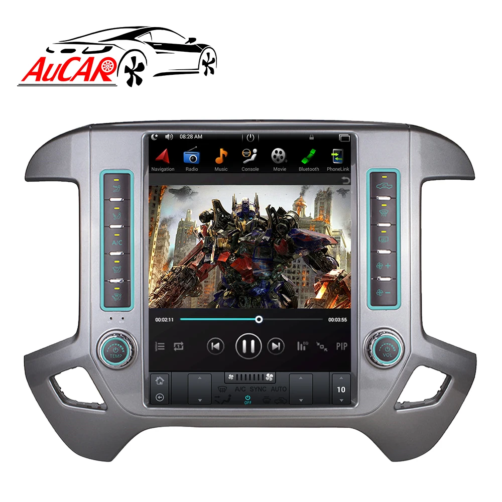 Автомагнитола AuCAR с вертикальным экраном для Chevrolet Silverado и GMC Sierra Tesla Style 12 1 дюймов