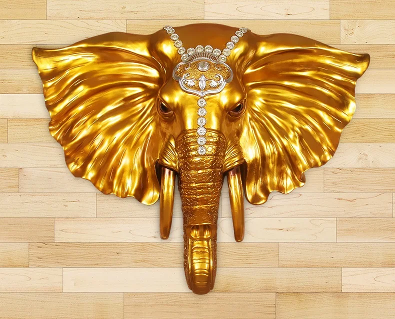 

Подвеска в виде слона, европейская голова животного, настенное украшение в стиле ретро, настенное украшение в виде головы слона для привлеч...