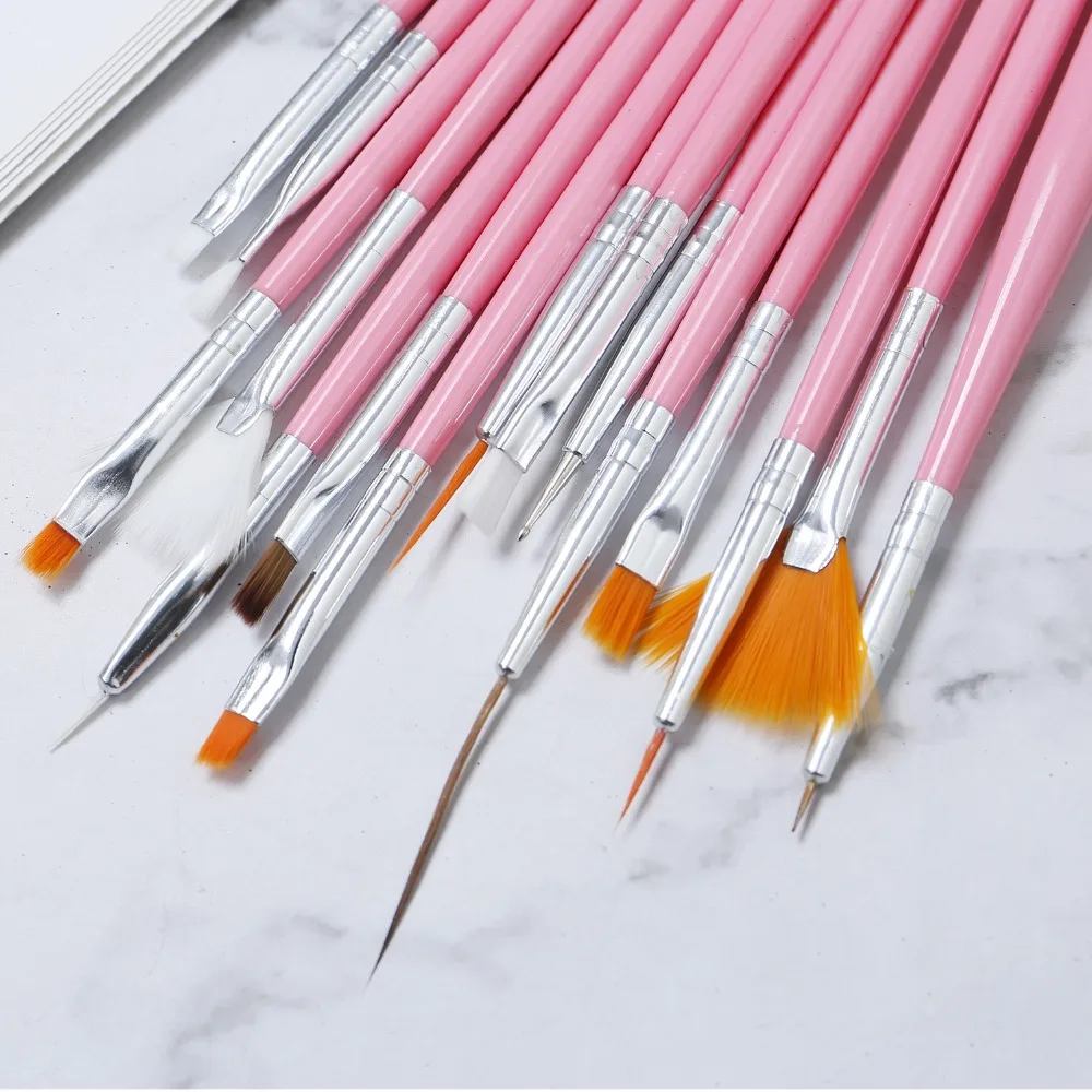20pcs Nail Art Decorations Brush Set Professional Painting Brushes Design Pen Tools Tips UV Gel Polish Tool Kit | Красота и здоровье