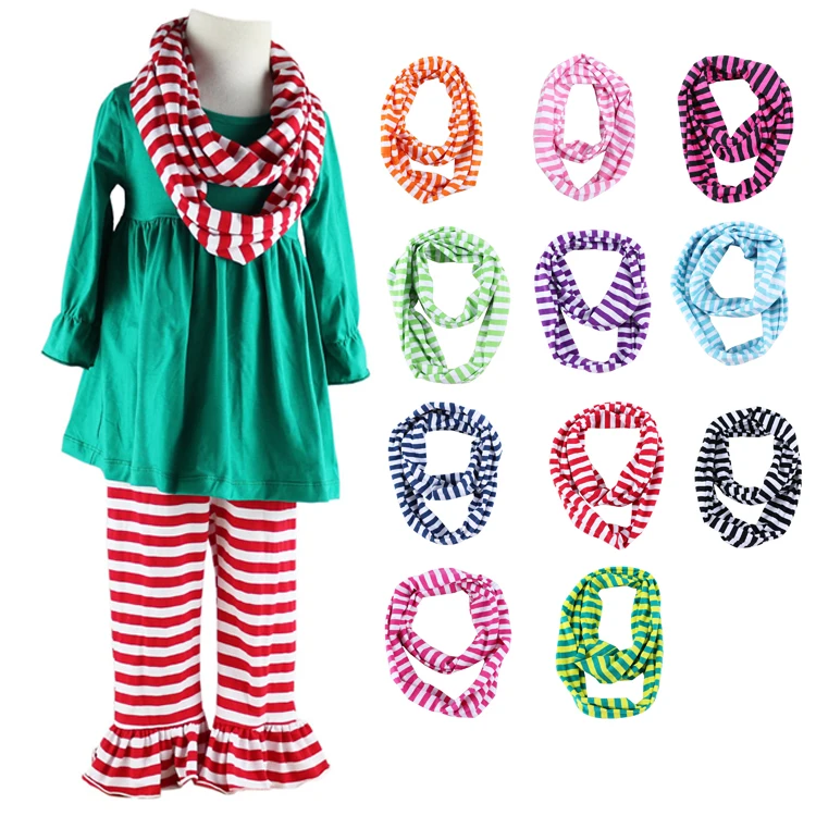 

New Children's Striped Cotton Scarf Kids Boy Girl Ring Scarf Unisex Winter Knitting Collar Neck Warmer