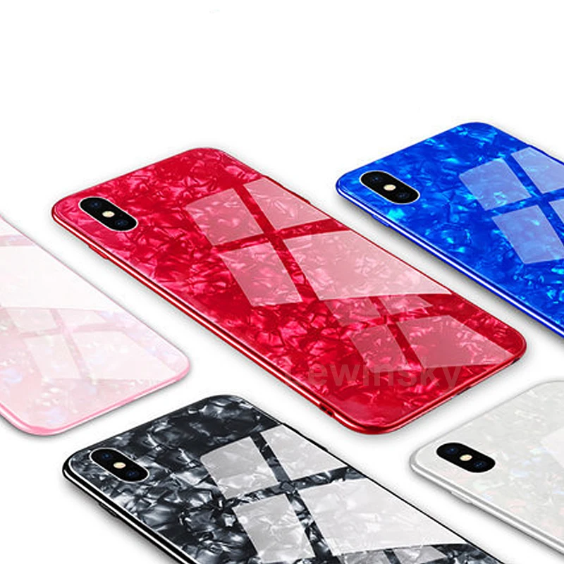 Роскошный чехол из закаленного стекла для iPhone X XS MAX XR 6 6S 7 8 Plus SE 2020 мягкая рамка