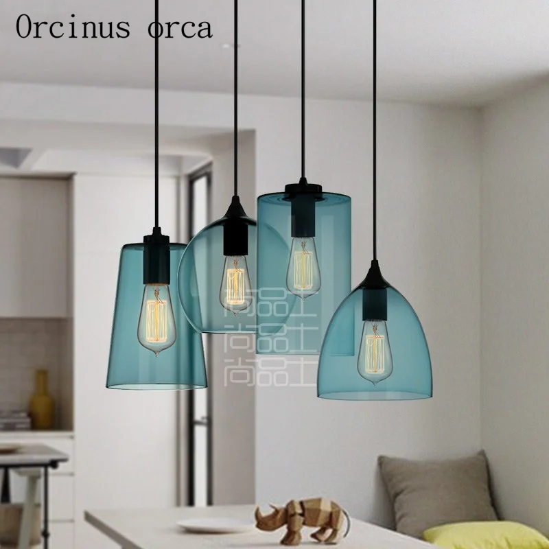Люстра для американского ресторана бара простая индивидуальная люстра из синего
