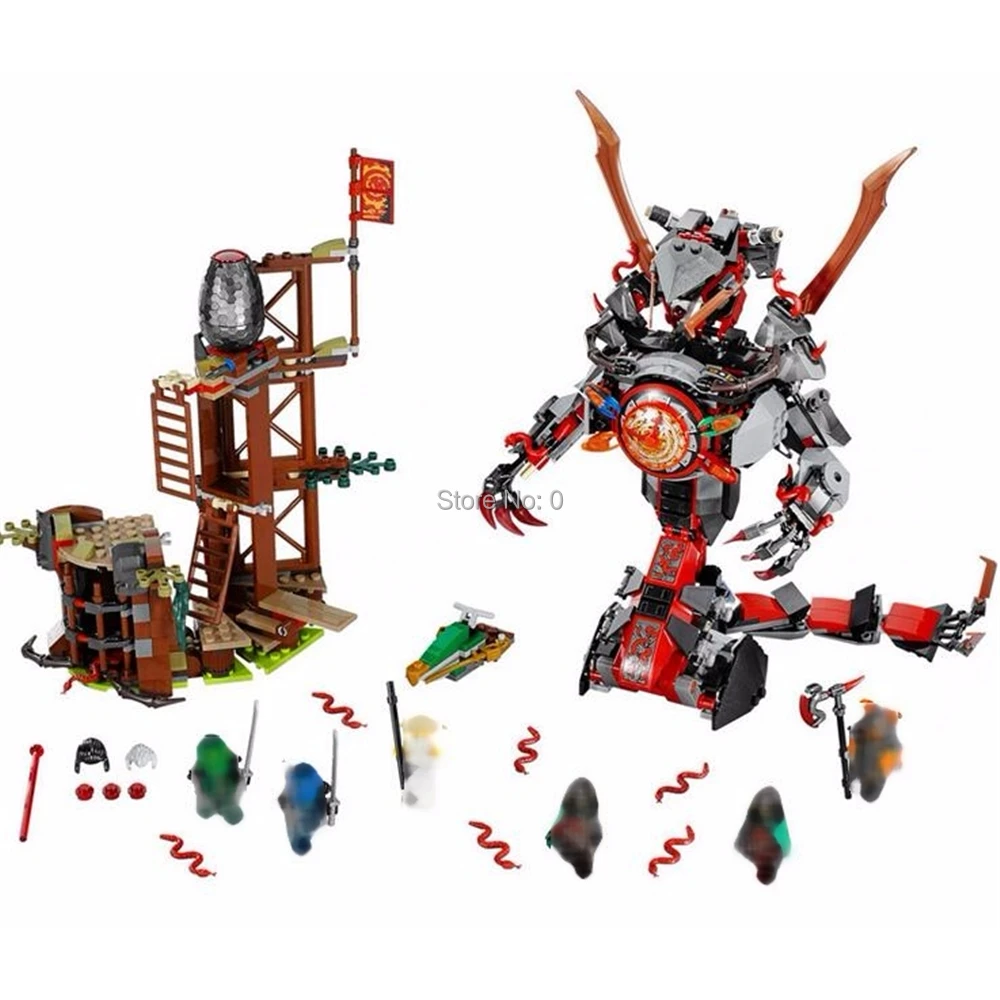 10583 734 шт ниндзя dawn of iron doom bela 6 фигурок строительный блок 70626 Кирпичи Игрушка
