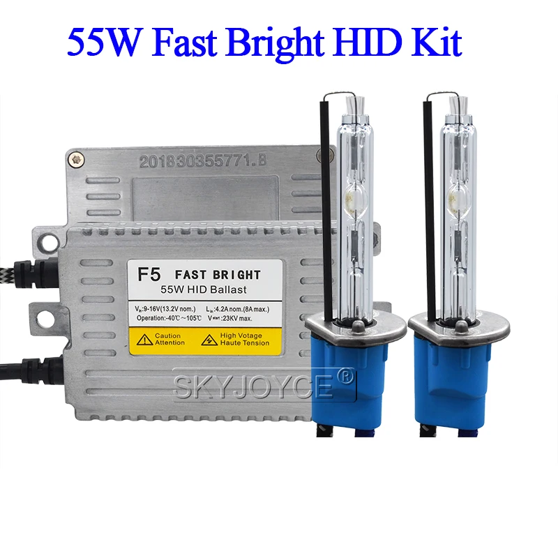 SKYJOYCE AC 55W F5 комплект яркий быстрый HID ксенон H1 H3 HB3 HB4 9012 D2H 5500K лампа автомобильный