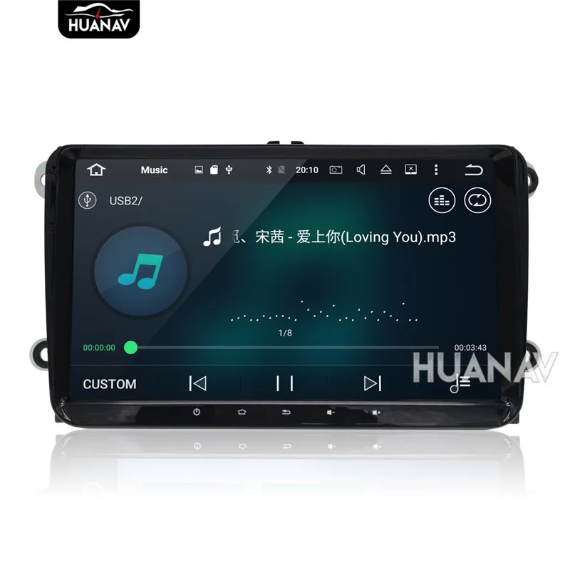Универсальный Автомобильный GPS навигатор для модели авто Polo, Golf, Passat tiguan для SKODA для сиденья два DIN стерео блок 8 ядро Android8.0 ", ВЫСОКАЯ ЧЁТКОСТЬ, Экран