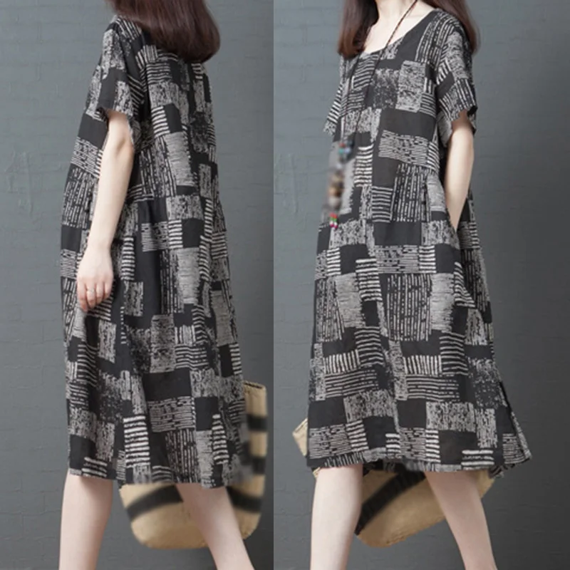 Женское платье женское пляжное летнее свободное повседневное мешковатое