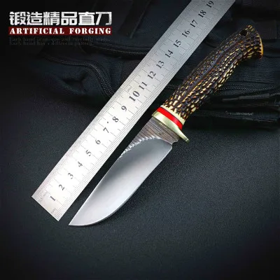 lujiao Усовершенствованный охотничий нож с ручкой ABS для кемпинга, тактика выживания, фиксированный нож для Европы, Северной Америки, охотничий нож, прямой нож - Цвет: lujiao
