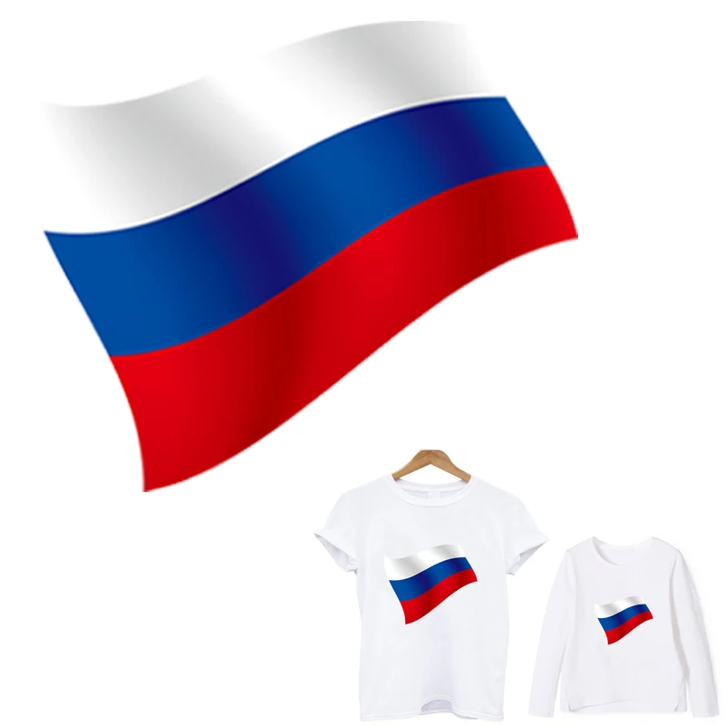 Термоклейкие патчи с русским флагом плавкие наклейки для одежды аппликация