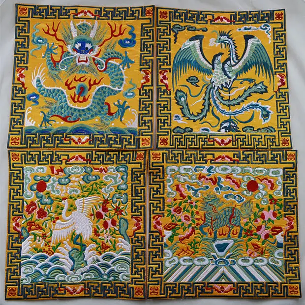 Китайская характеристика, Национальная вышивка, красный журавль, 26*26 см, для поделок, патч, сумка, пальто, коврик для мыши, украшения