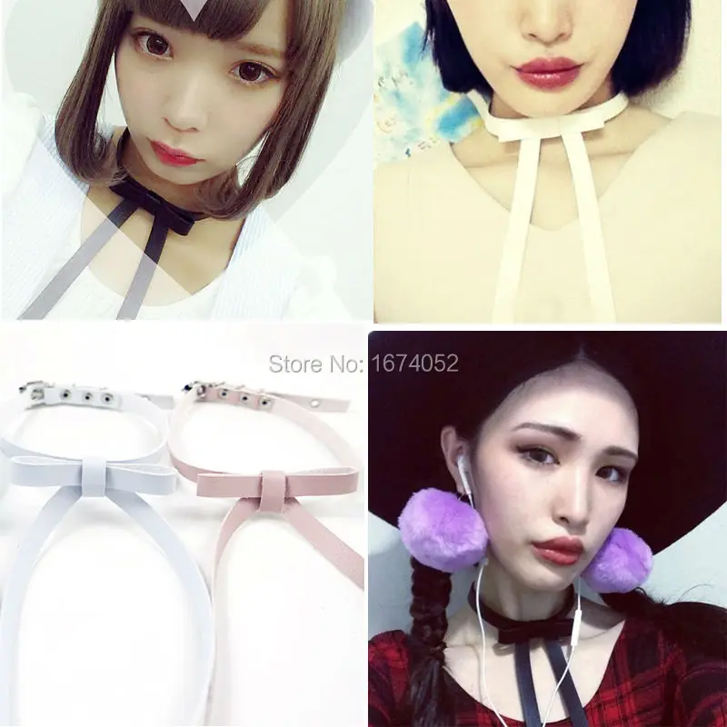 Ожерелье-чокер ручной работы в стиле Харадзюку с бантом | Украшения и аксессуары